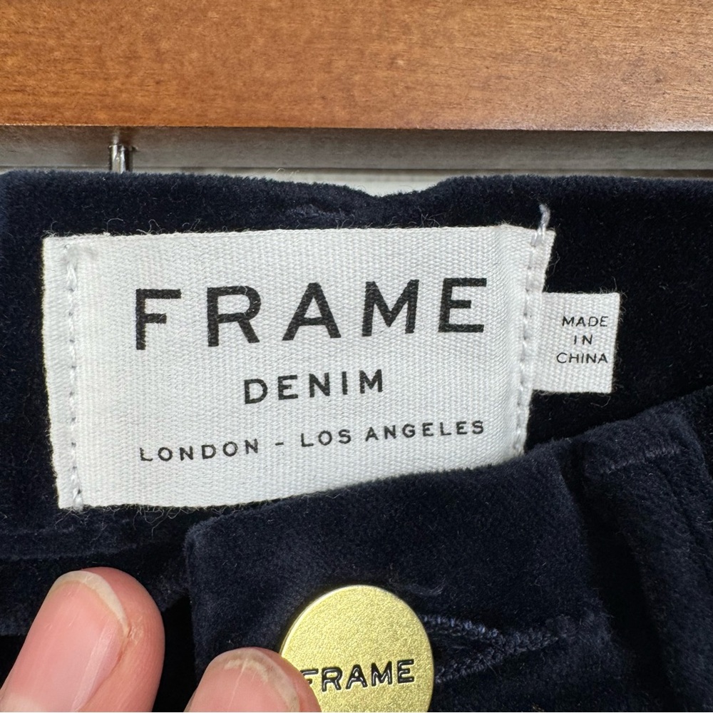 Frame Denim NWT Blue Velvet Pants Size 25 - Picture 4 of 6